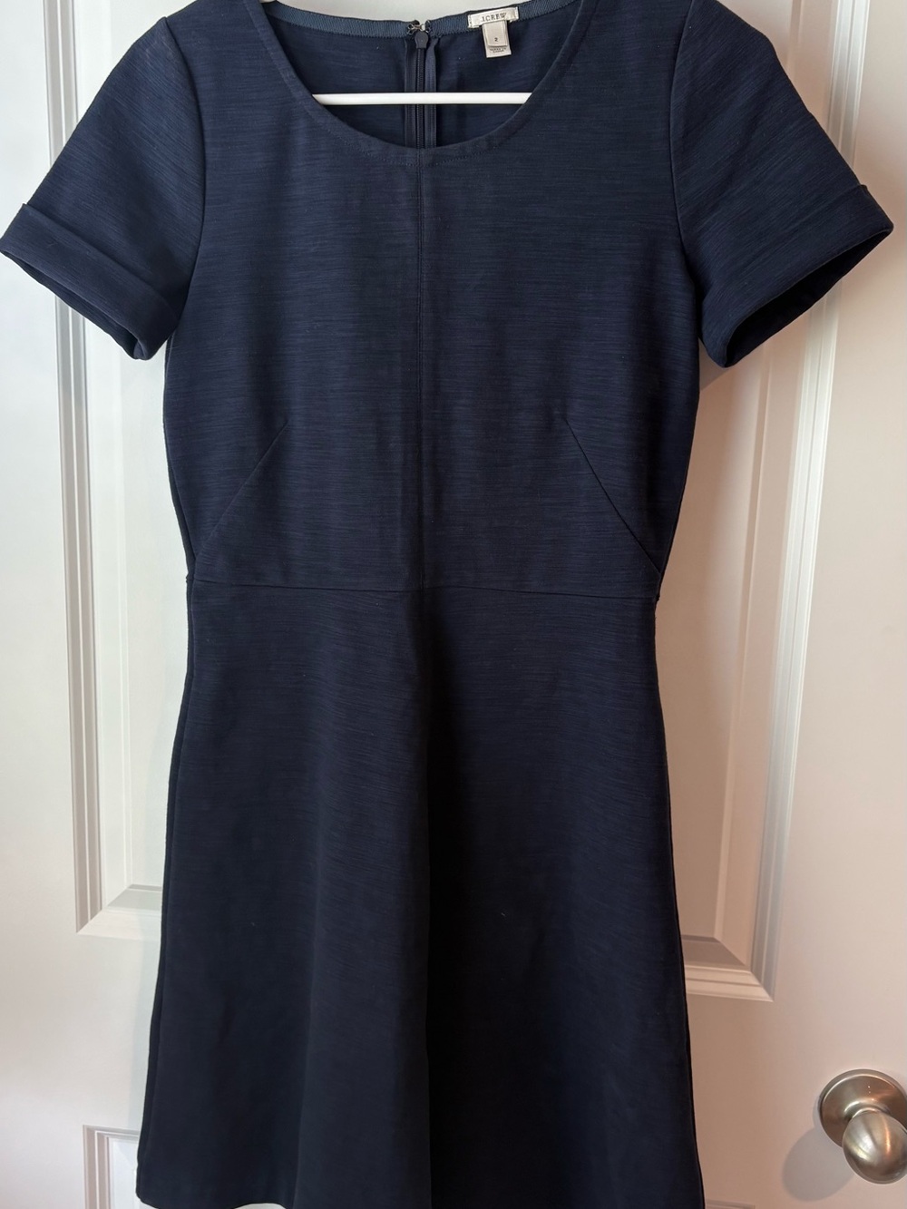 J. Crew | Navy Short-Sleeve Fit & Flare Dress